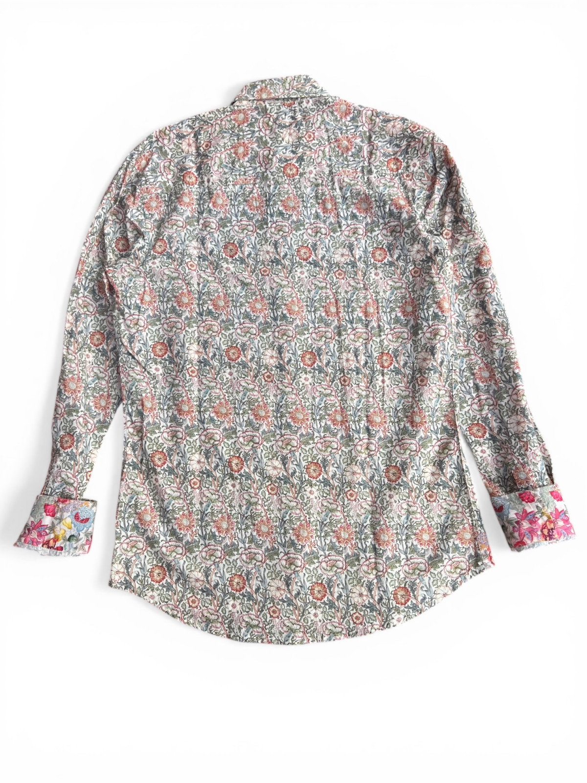 chemise homme motif fleurs beiges coupe slim