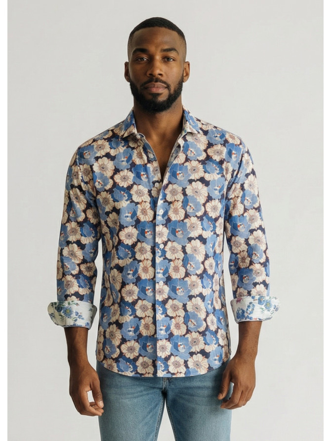 chemise homme slim fit noah coton imprimé