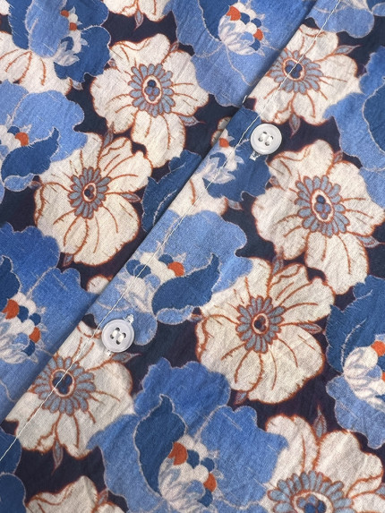 détail tissu chemise coton imprimé homme