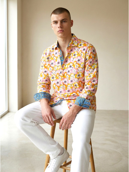 chemise homme slim fit noah coton imprimé