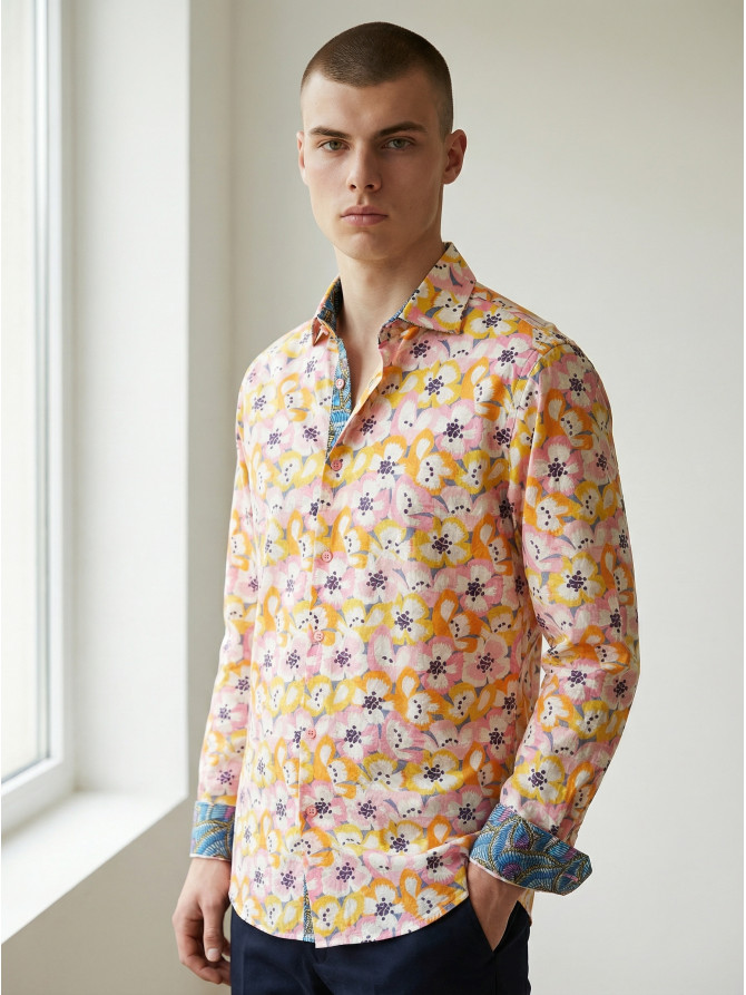 chemise homme slim fit noah coton imprimé