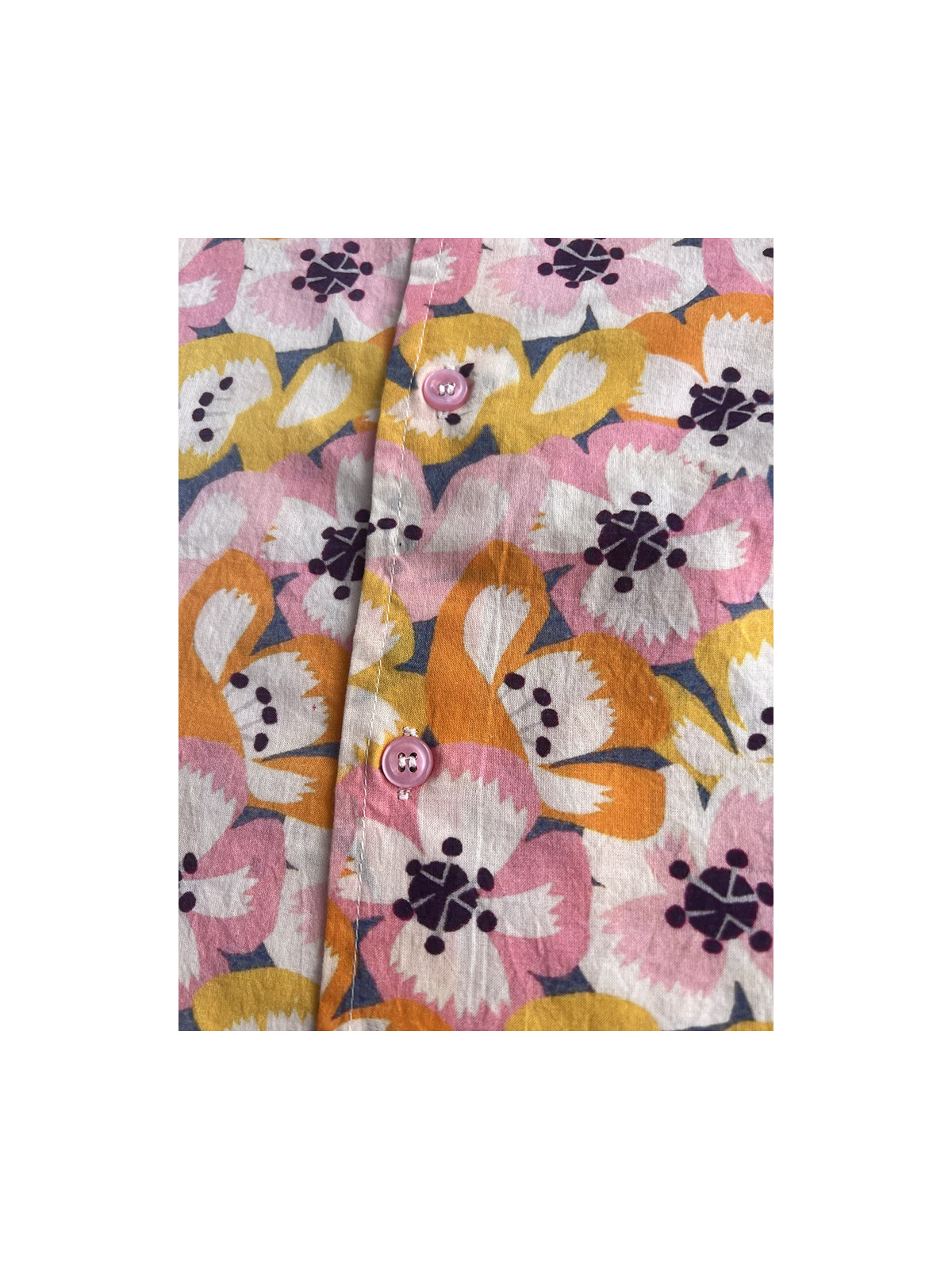 détail tissu chemise coton imprimé homme