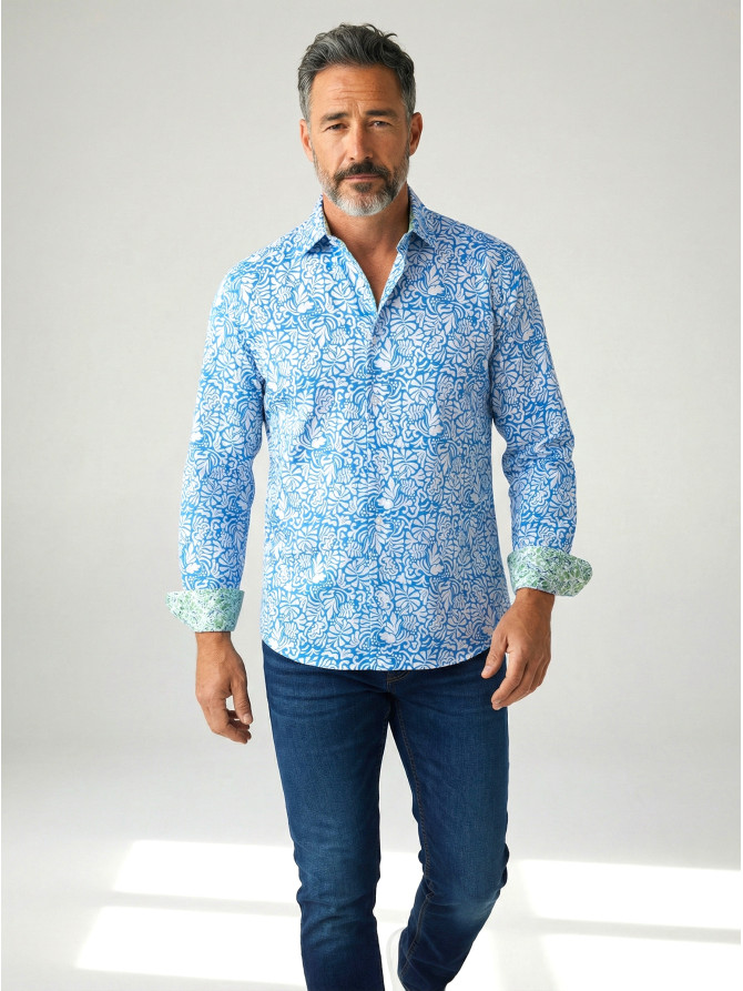 chemise homme slim fit noah coton imprimé