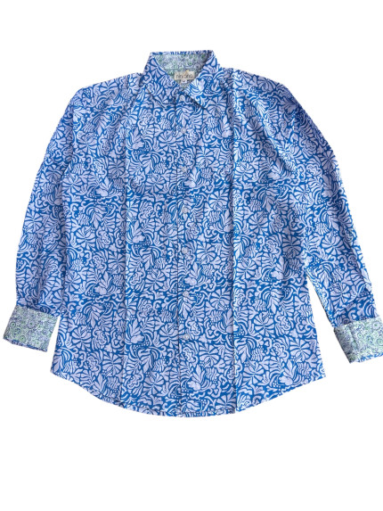 détail tissu chemise coton imprimé homme