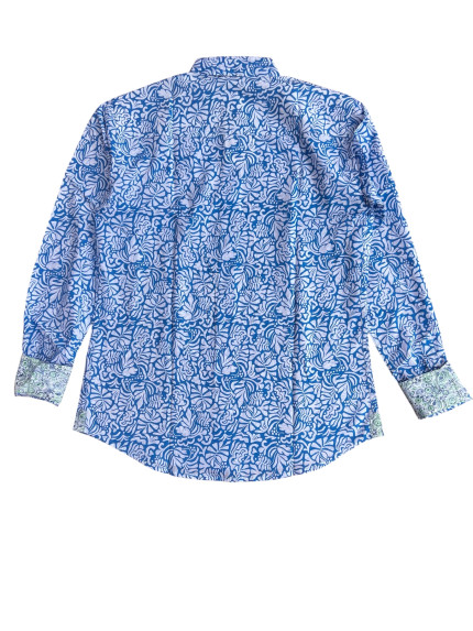 détail tissu chemise coton imprimé homme