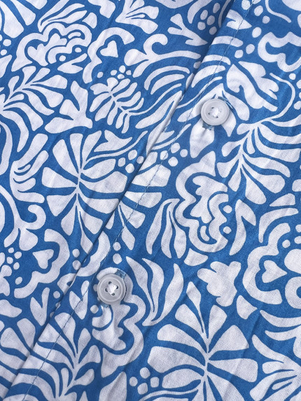 détail tissu chemise coton imprimé homme