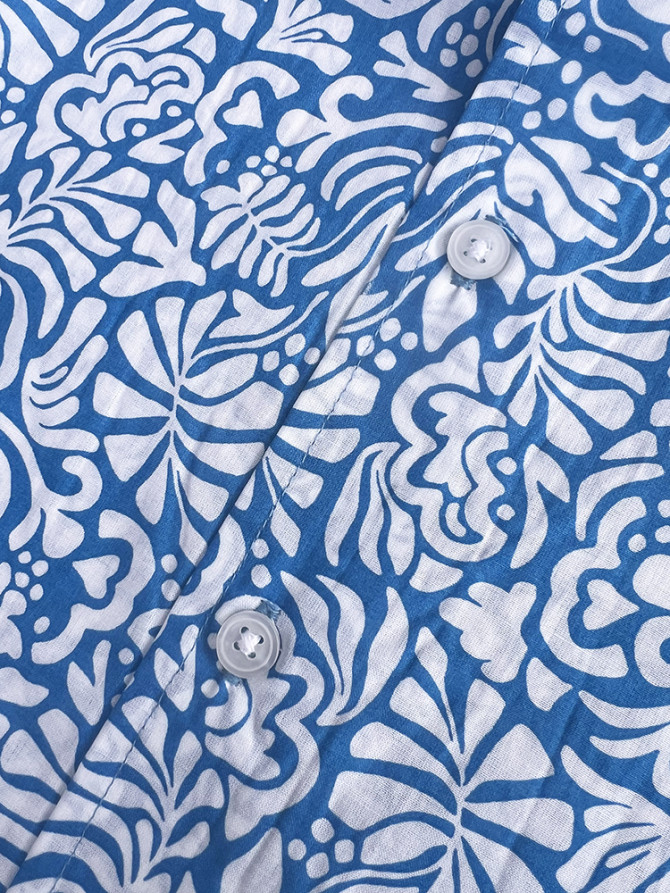 détail tissu chemise coton imprimé homme