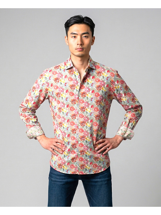 chemise homme slim fit noah coton imprimé