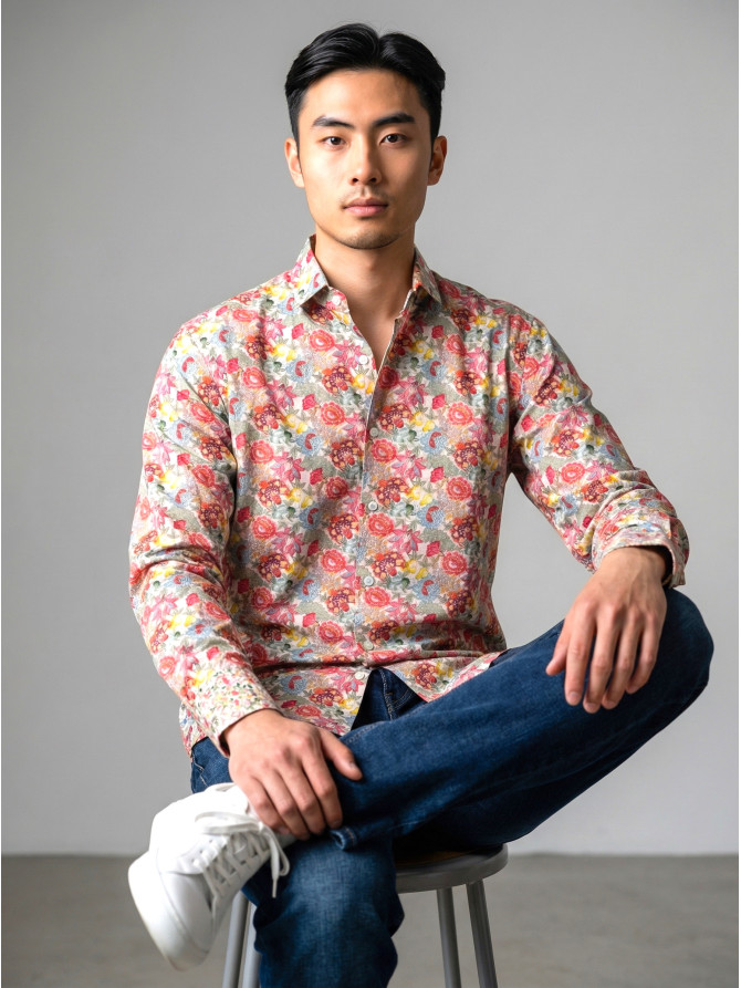 chemise homme slim fit noah coton imprimé