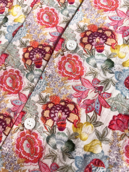 détail tissu chemise coton imprimé homme