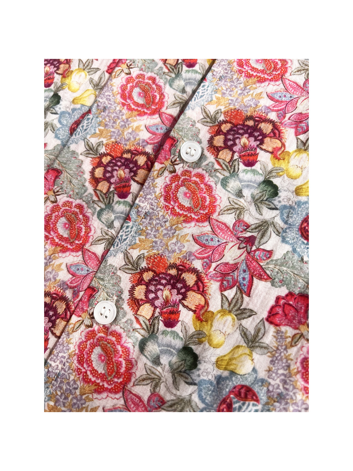 détail tissu chemise coton imprimé homme