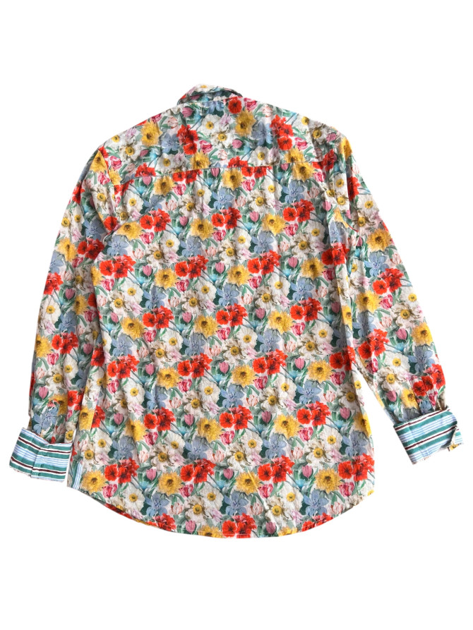 détail tissu chemise coton imprimé homme