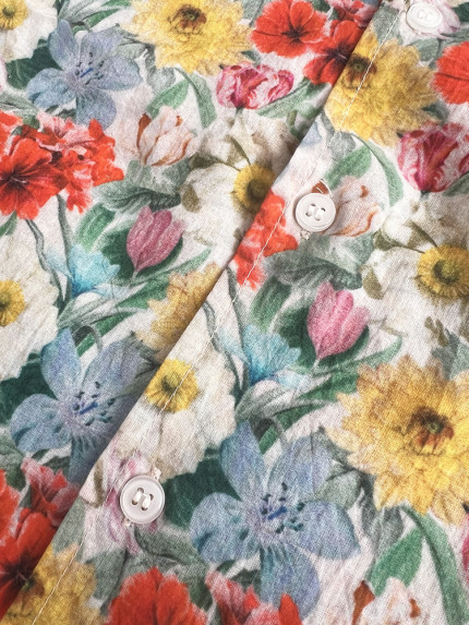 détail tissu chemise coton imprimé homme