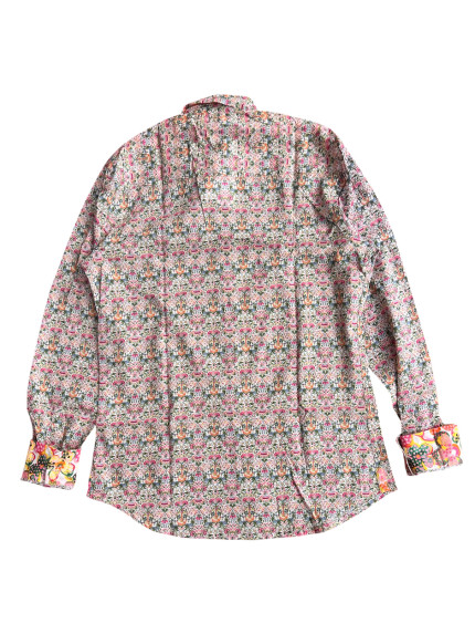 détail tissu chemise coton imprimé homme