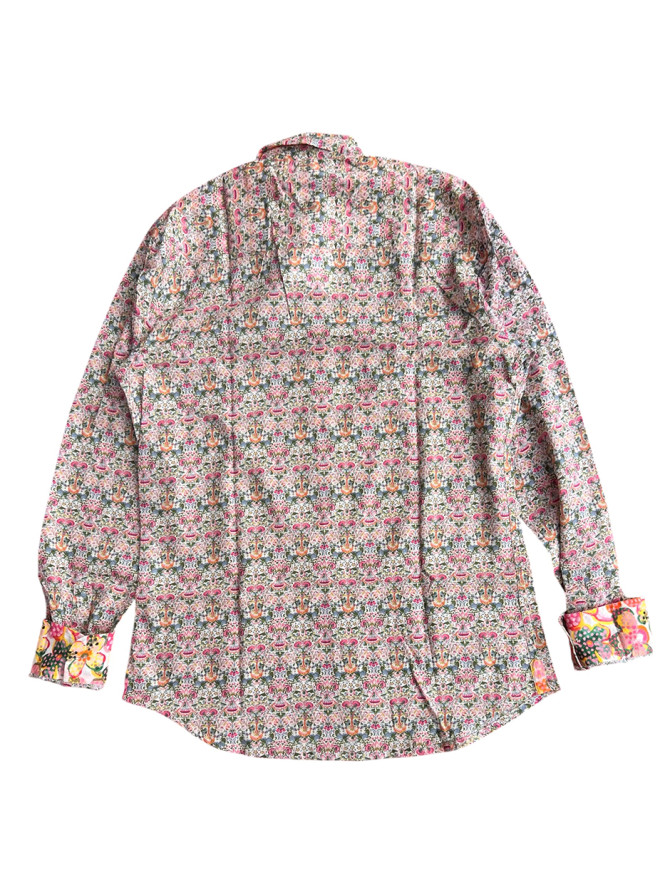 détail tissu chemise coton imprimé homme