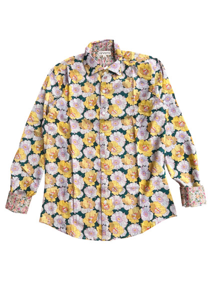 détail tissu chemise coton imprimé homme