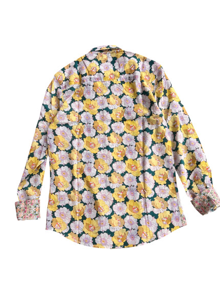 détail tissu chemise coton imprimé homme