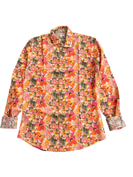 détail tissu chemise coton imprimé homme