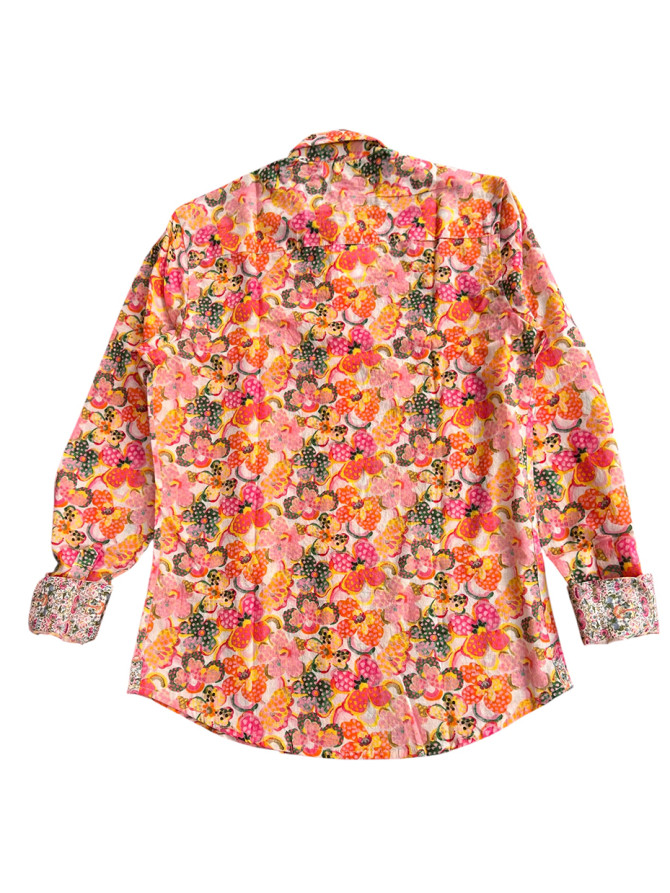 détail tissu chemise coton imprimé homme