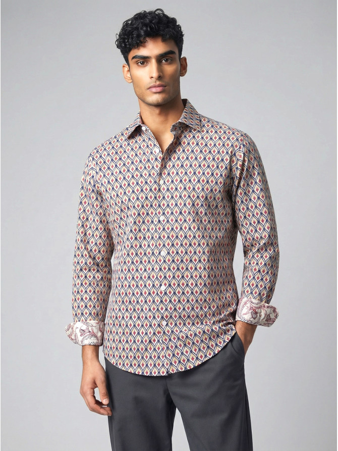 chemise homme slim fit noah coton imprimé