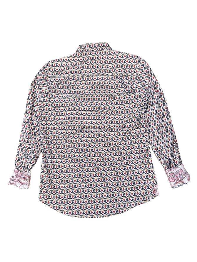 détail tissu chemise coton imprimé homme