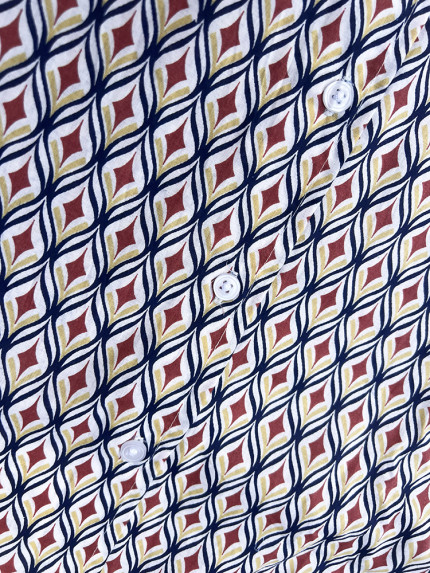 détail tissu chemise coton imprimé homme