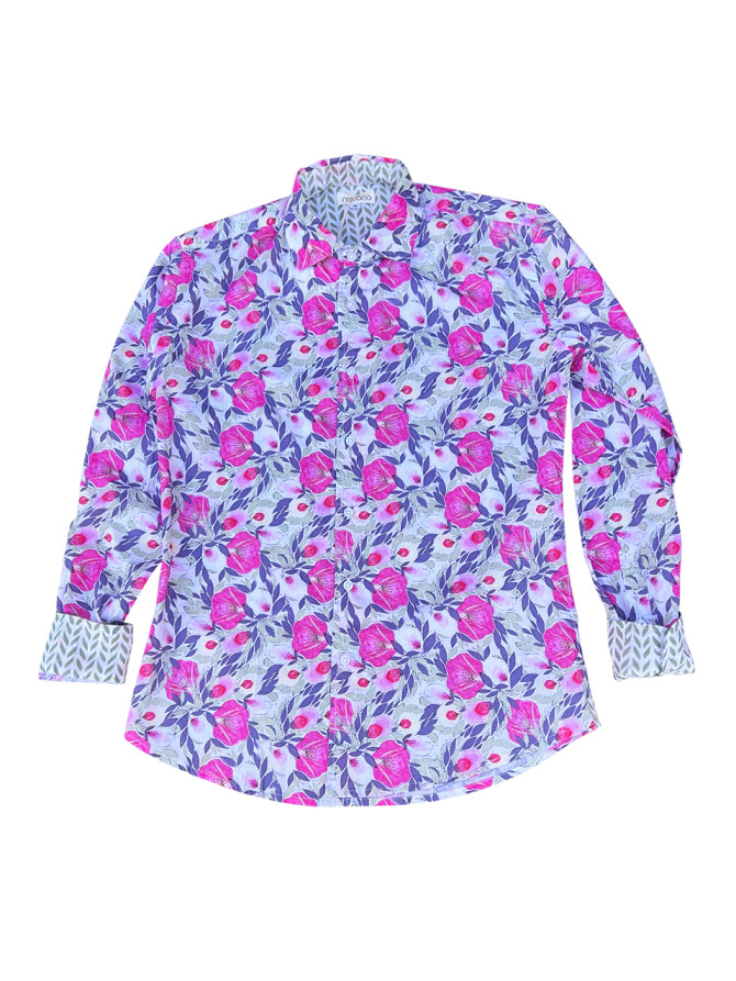 détail tissu chemise coton imprimé homme