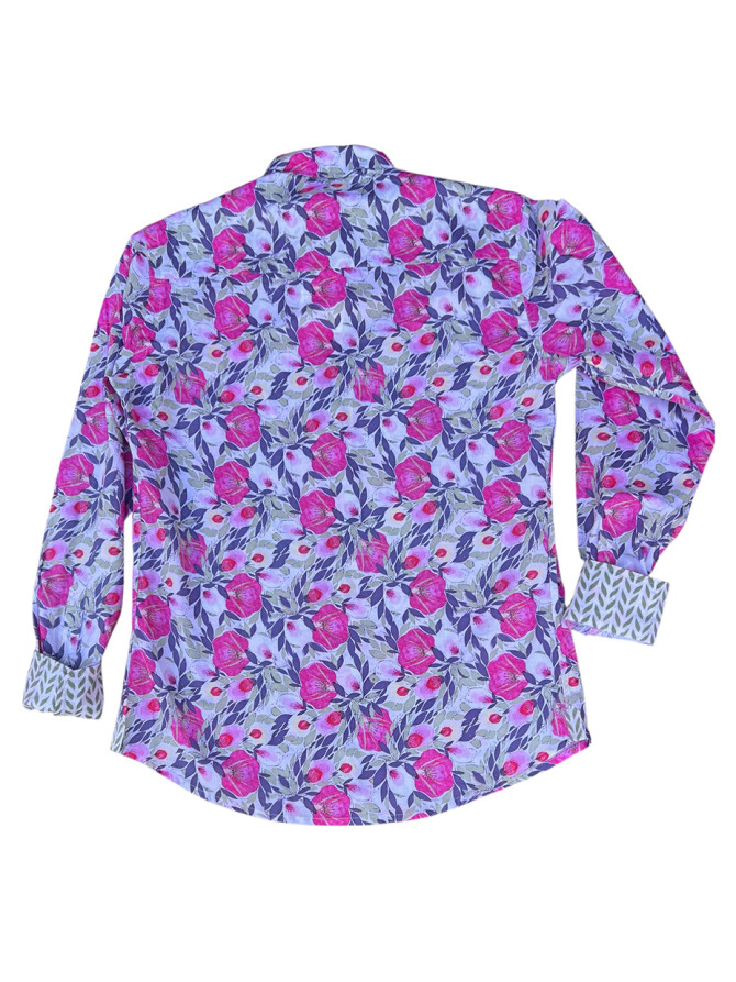 détail tissu chemise coton imprimé homme