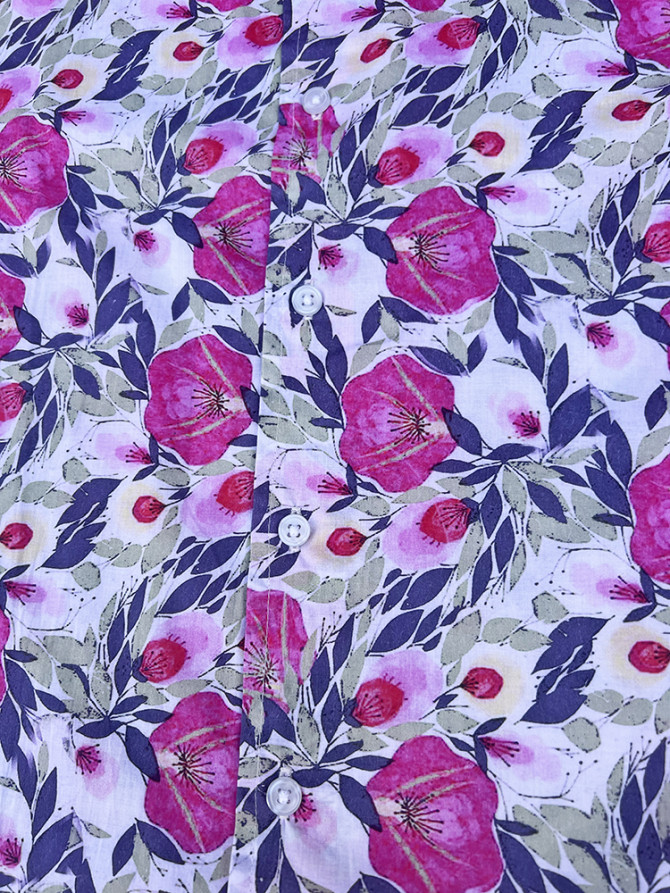 détail tissu chemise coton imprimé homme