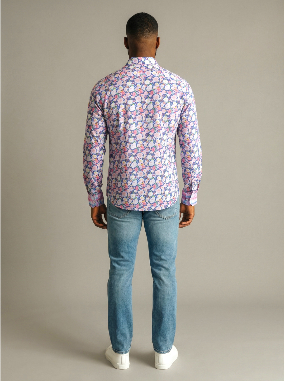 Chemise homme slim-fit NOAH Raj en batiste de coton imprimée