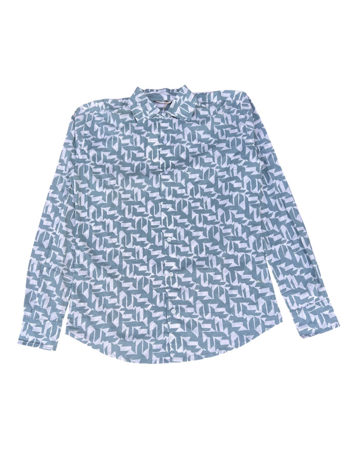 détail tissu chemise coton imprimé homme