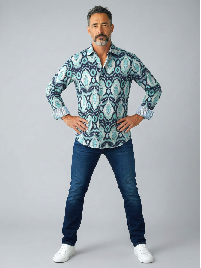 chemise homme slim fit noah coton imprimé
