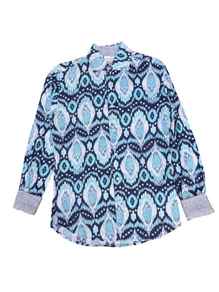 détail tissu chemise coton imprimé homme