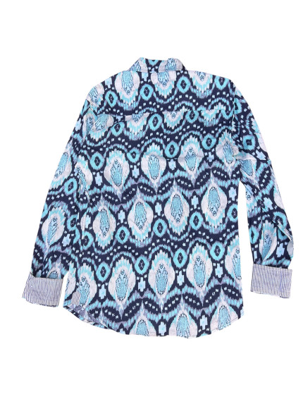 détail tissu chemise coton imprimé homme