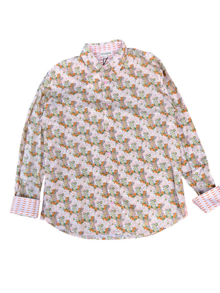 détail tissu chemise coton imprimé homme