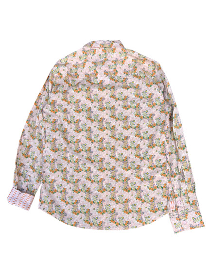 détail tissu chemise coton imprimé homme