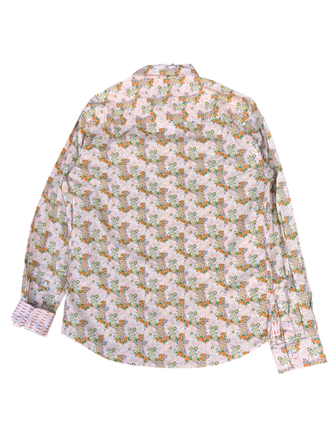 détail tissu chemise coton imprimé homme