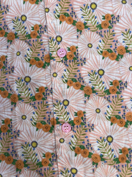 détail tissu chemise coton imprimé homme