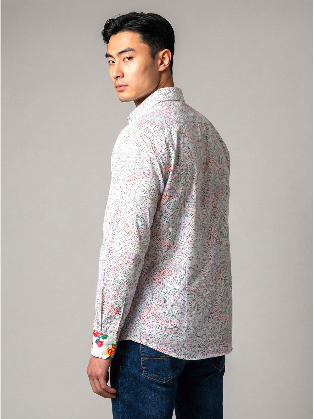 Chemise homme slim-fit NOAH Pacific en batiste de coton imprimée