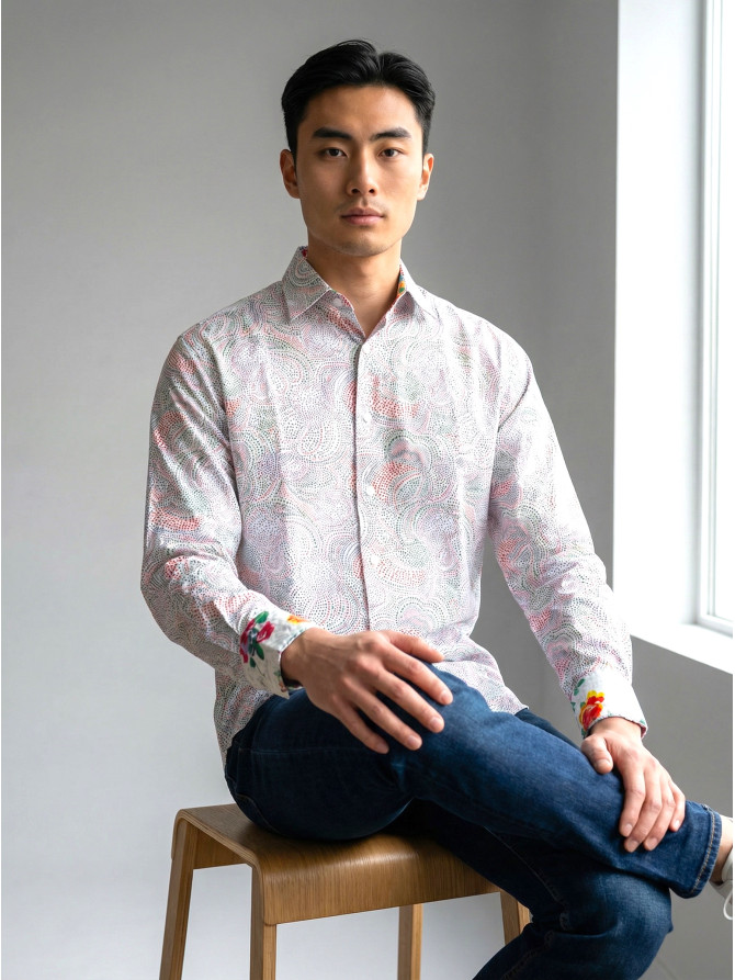 chemise homme slim fit noah coton imprimé