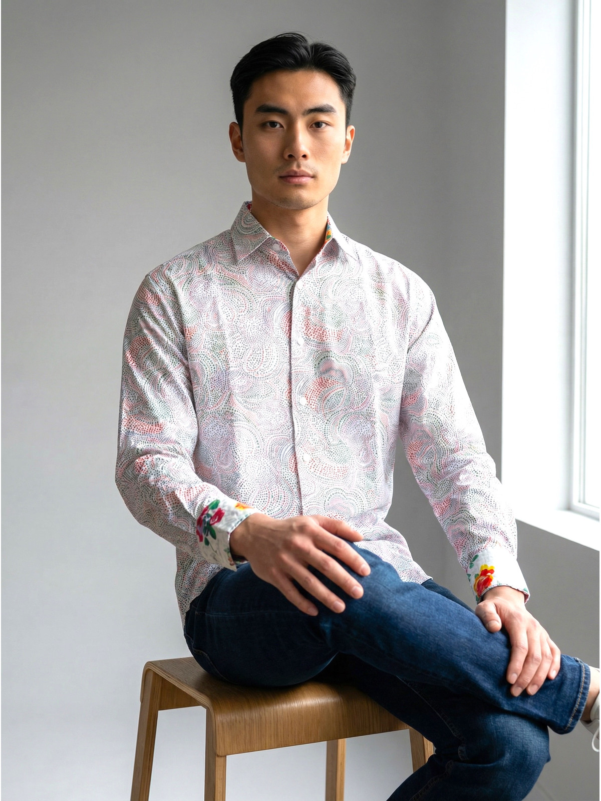 chemise homme slim fit noah coton imprimé