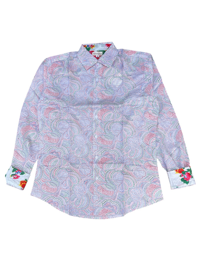 détail tissu chemise coton imprimé homme