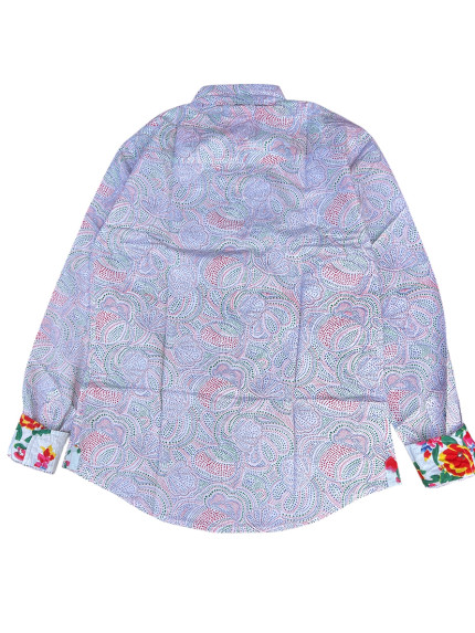 détail tissu chemise coton imprimé homme