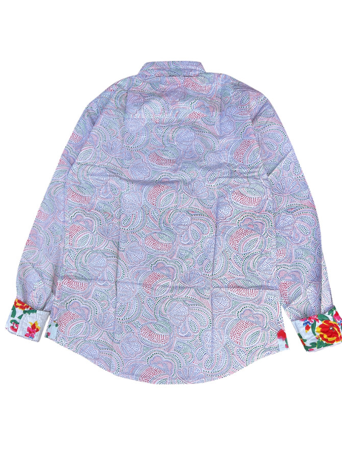 détail tissu chemise coton imprimé homme