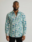 Chemise homme slim-fit NOAH Pacific en batiste de coton imprimée