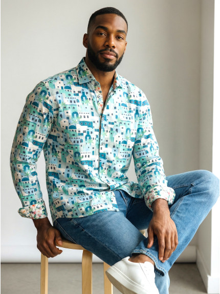 chemise homme slim fit noah coton imprimé