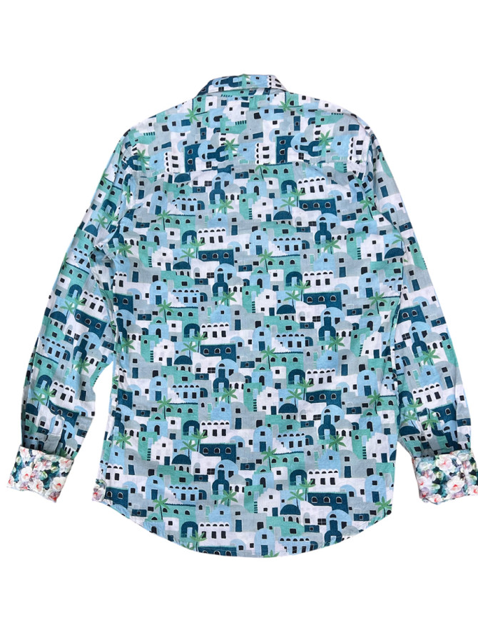 détail tissu chemise coton imprimé homme