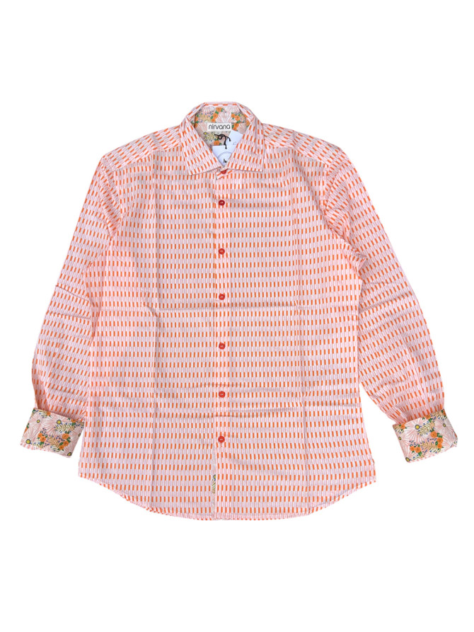 détail tissu chemise coton imprimé homme