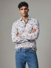 Chemise homme slim-fit NOAH Raj en batiste de coton imprimée