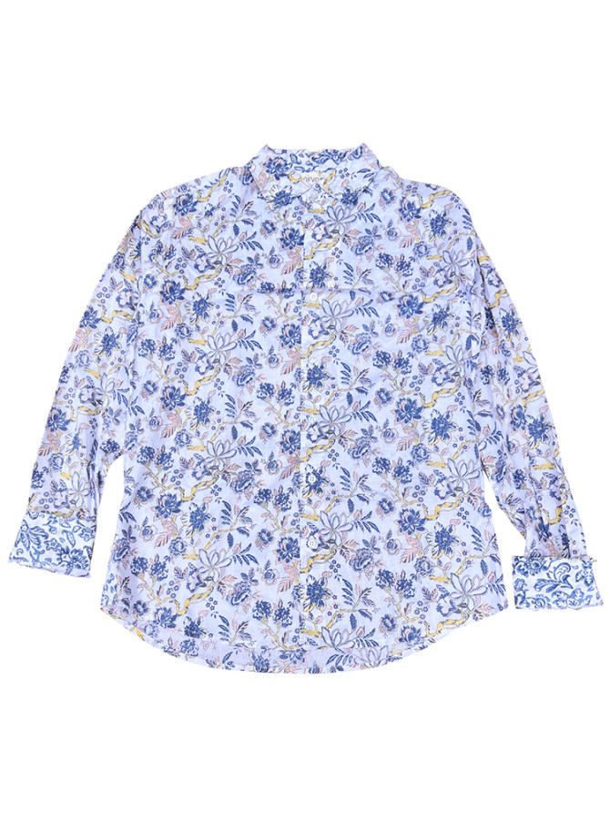 détail tissu chemise coton imprimé homme